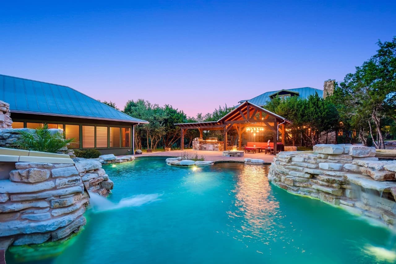 Premium beachfront property at sunset